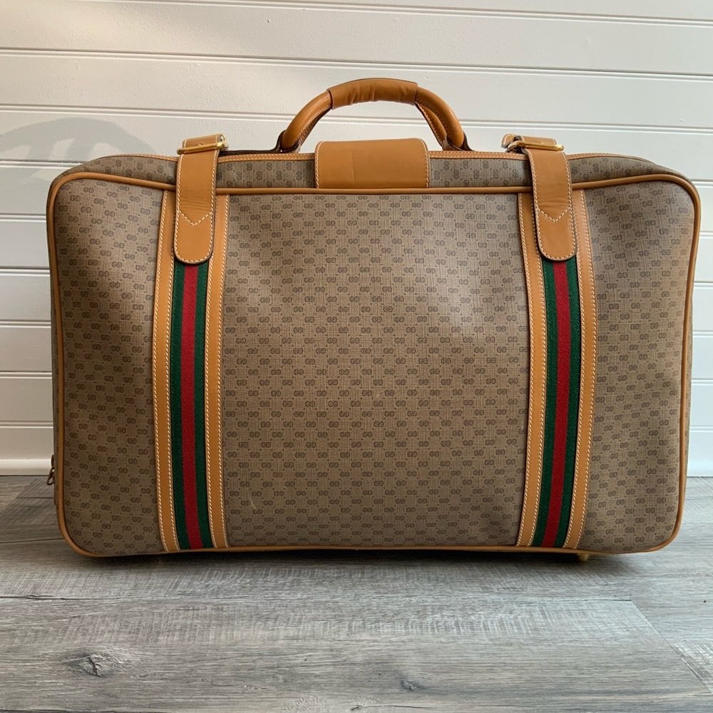 Gucci Monogram Vintage Monogram Mini G Suitcase web design ribbon red green